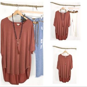 high Low Tunic In Brick